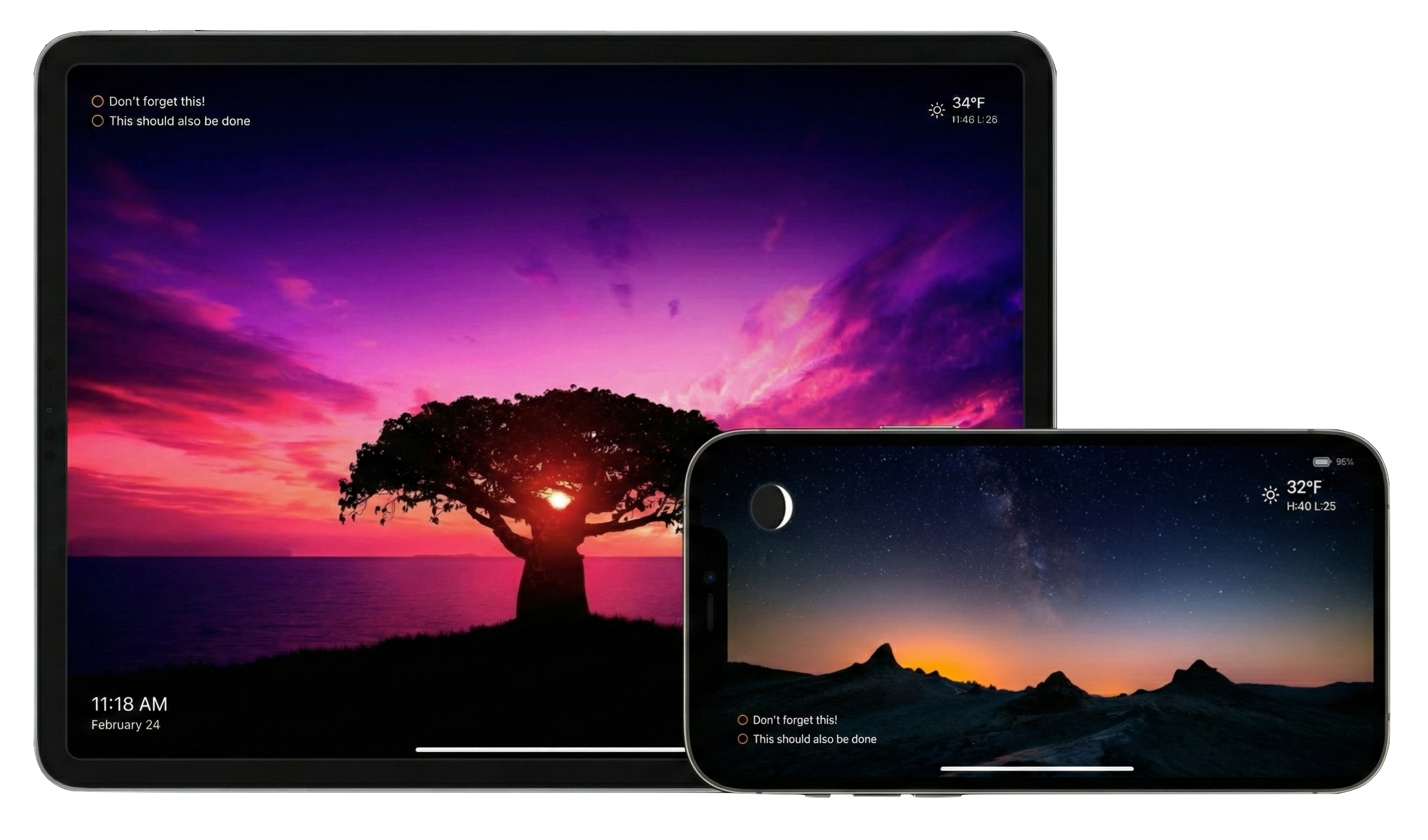 Fig Frame running on an iPad and iPhone